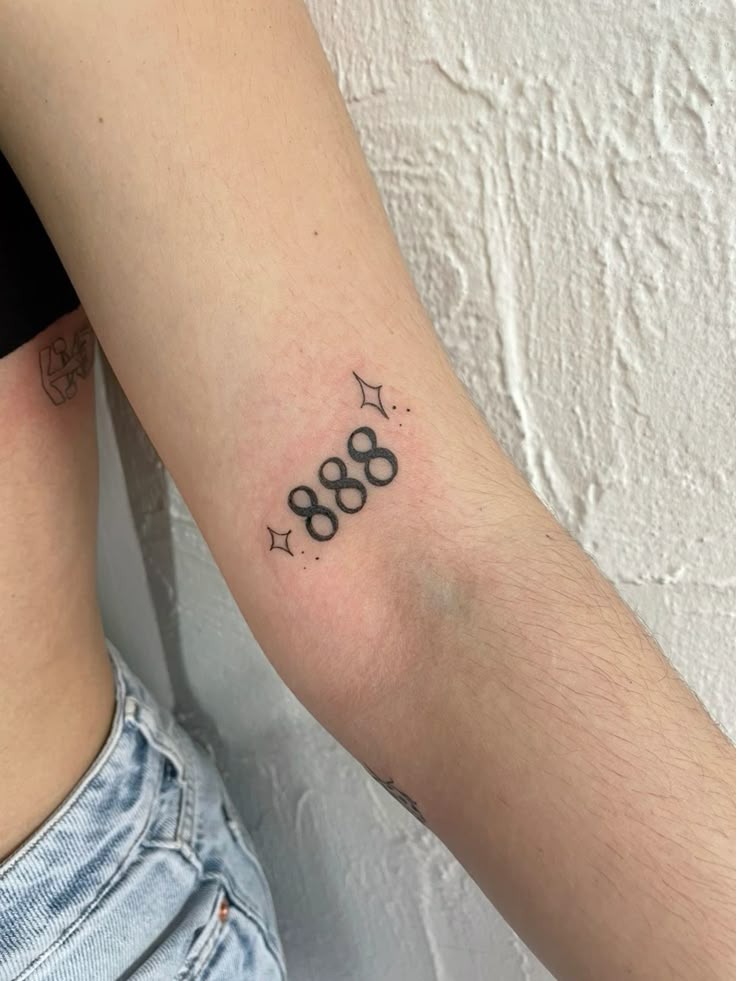Sparkly 888 inner-arm tattoo Tattoo Design