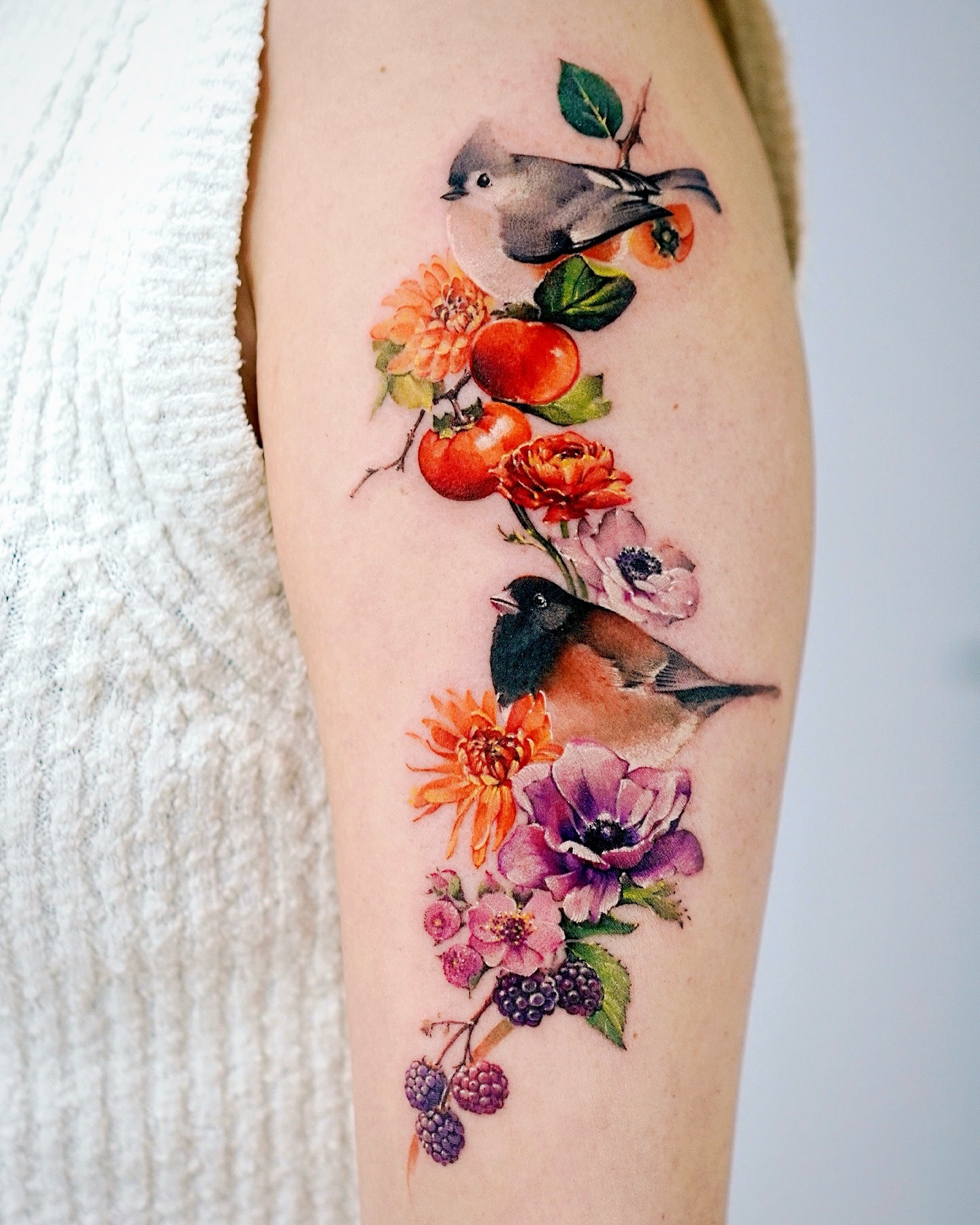 Framed Peony Floral Sleeve Tattoo Tattoo Design