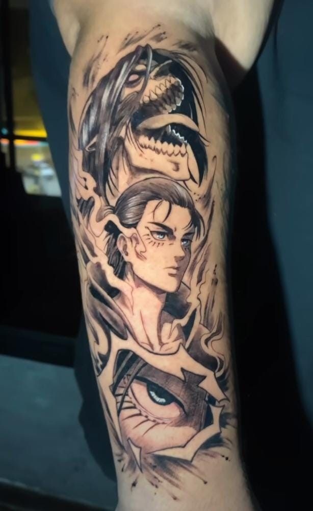 Eren Duality Sleeve Inspo Tattoo Tattoo Design