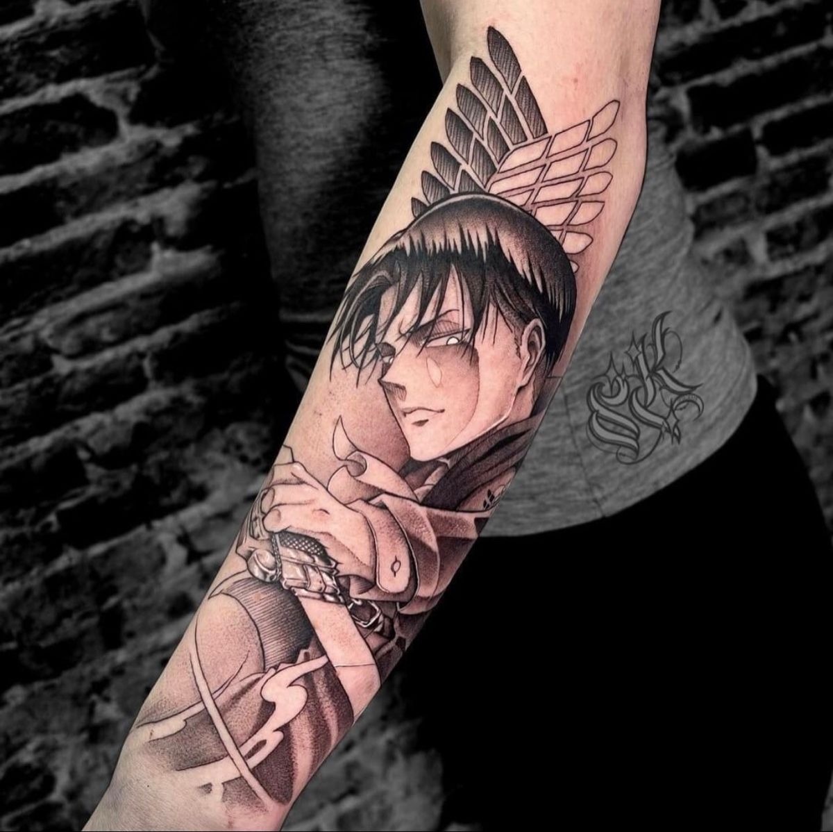 Levi Wings of Freedom Forearm Tattoo Tattoo Design