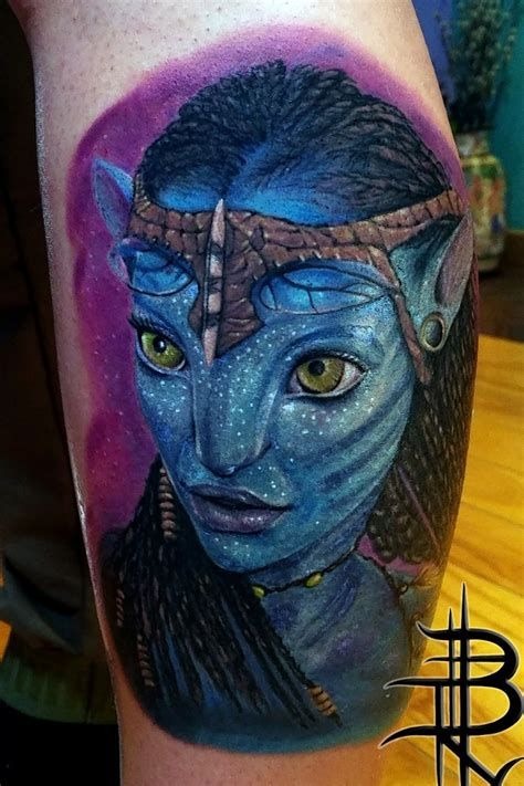 Graceful Neytiri-Inspired Upper Arm Tattoo Tattoo Design