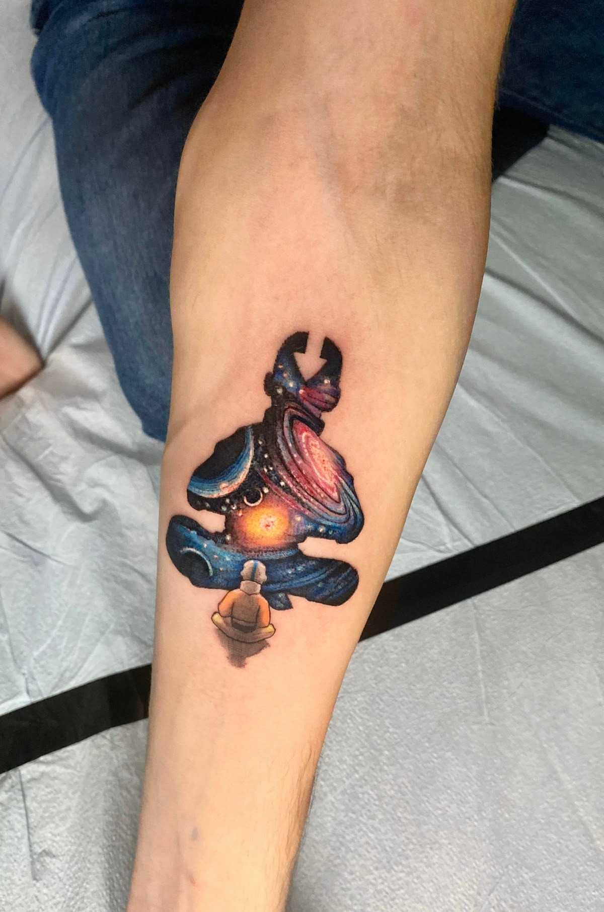 Na'vi Portrait With Violet Aura Tattoo Design