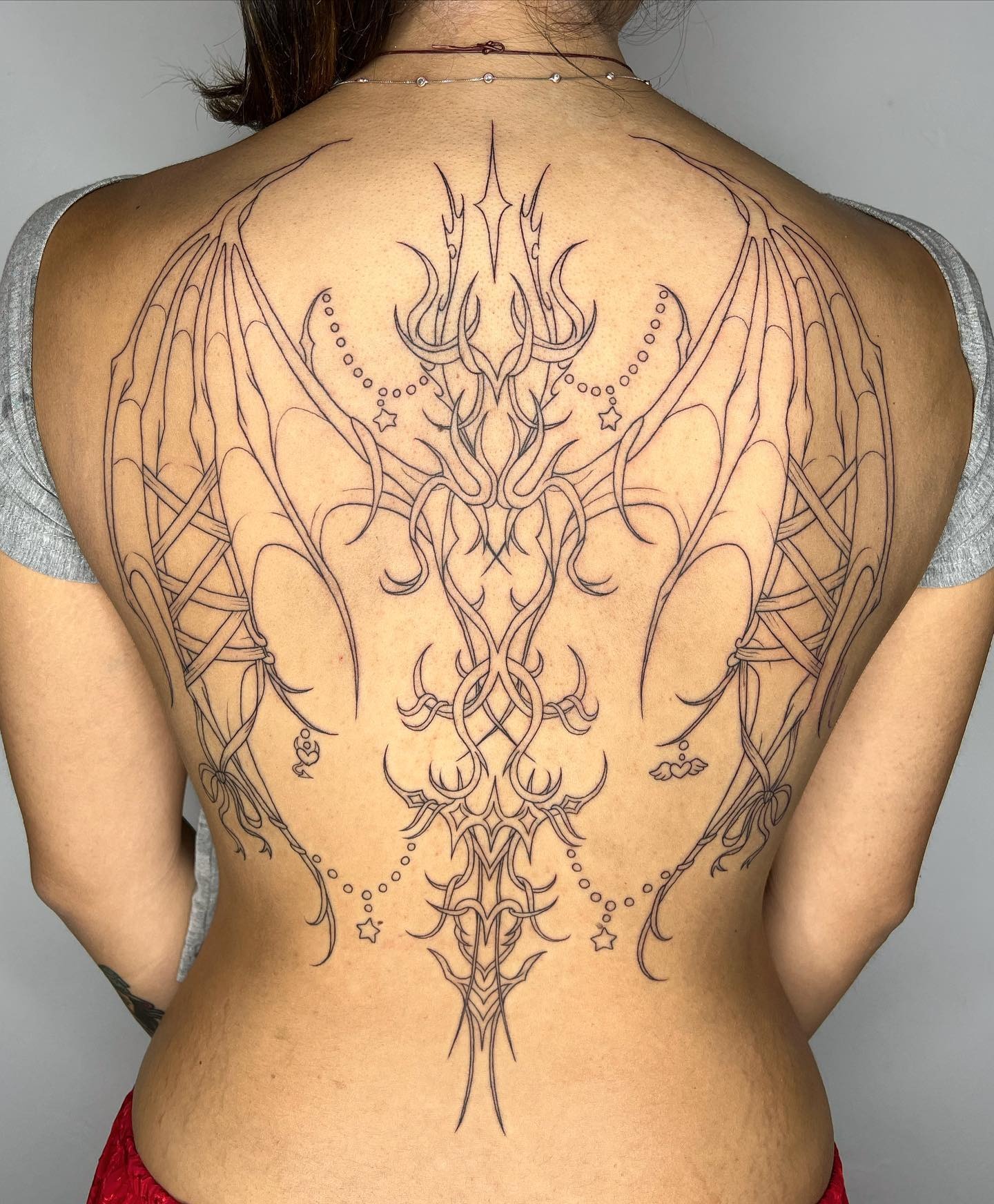 Gothic Dragon Wings Back Tattoo Tattoo Design