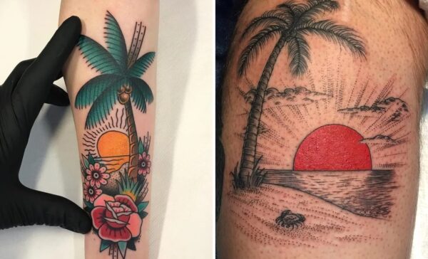 29+ Women Beach Tattoo Ideas & Inspiration