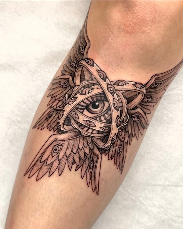 All-Seeing Eye with Wings Tattoo Design