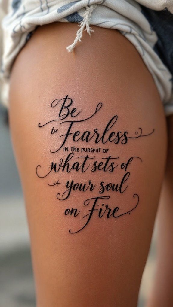 Be Fearless Script Quote Tattoo Design