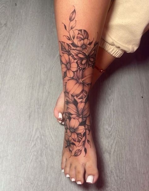 Botanical Cascade Tattoo Tattoo Design