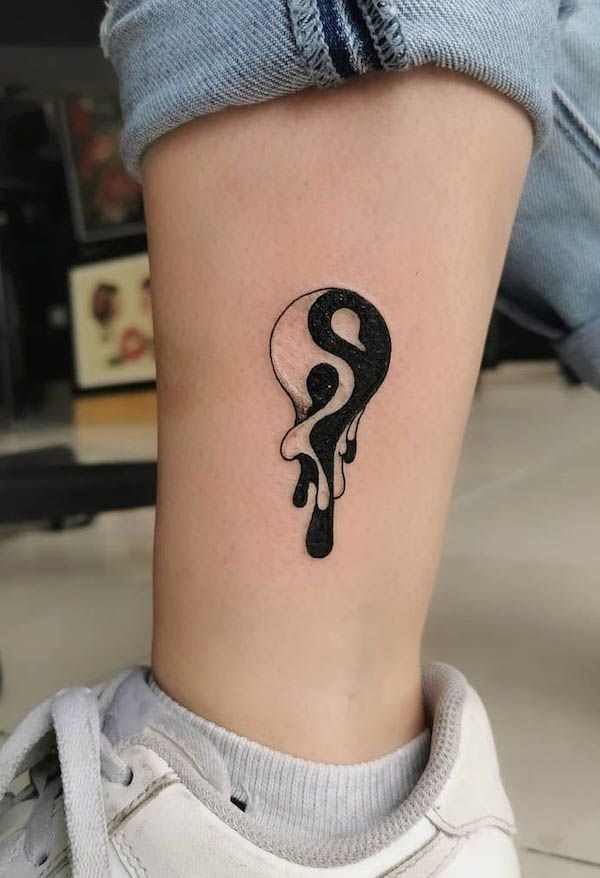 Dripping Yin-Yang Symbol Tattoo Design