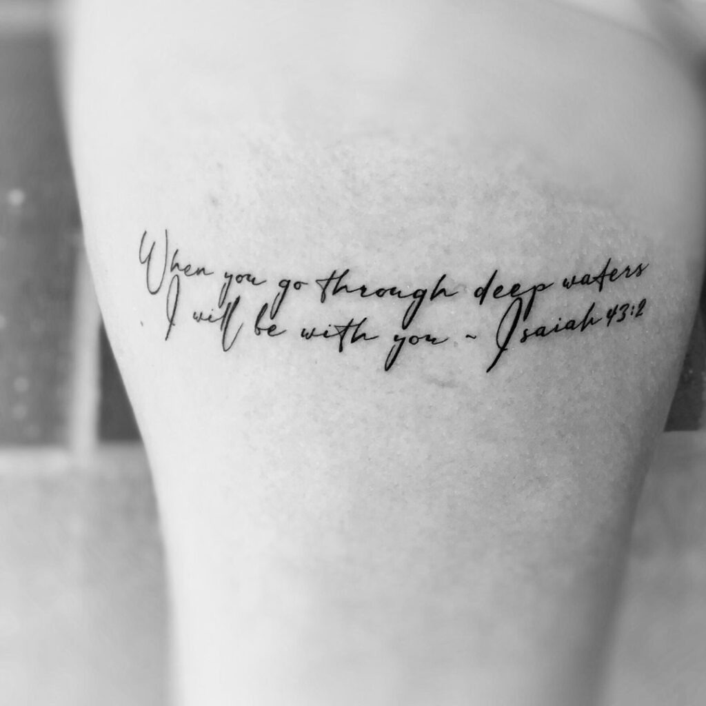 Isaiah 43:2 Deep Waters Tattoo Tattoo Design