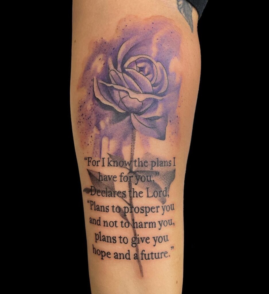 Jeremiah 29:11 Purple Rose Tattoo Tattoo Design