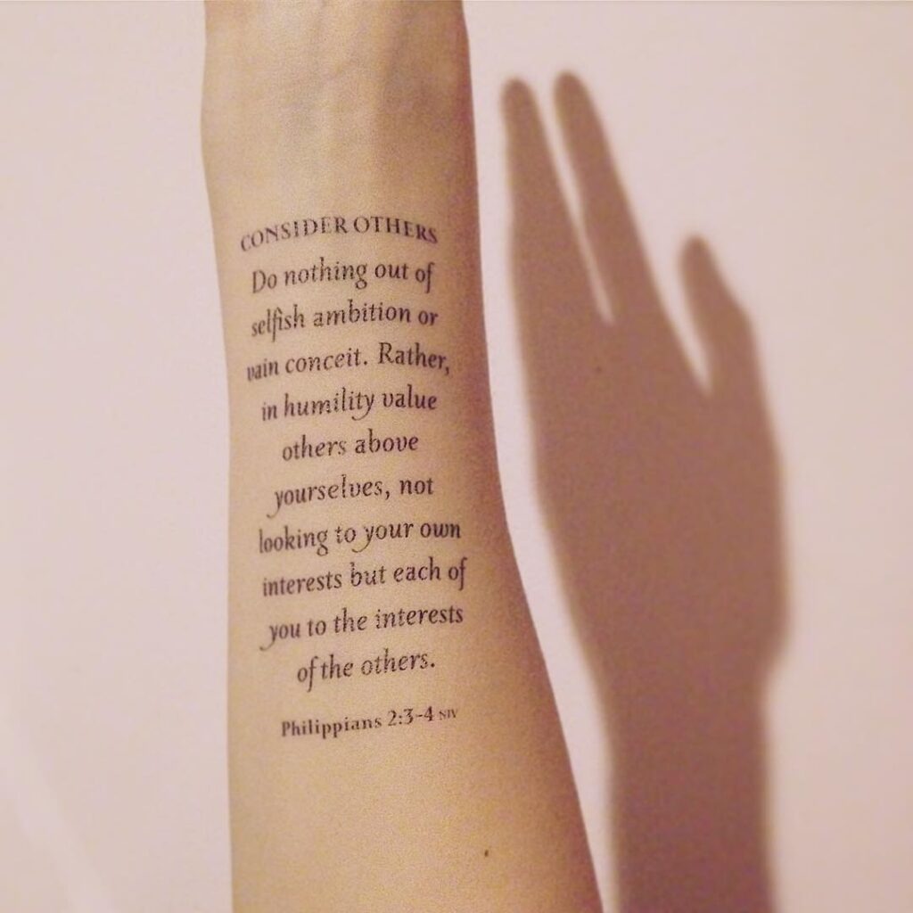 Philippians 2:3-4 Forearm Tattoo Tattoo Design