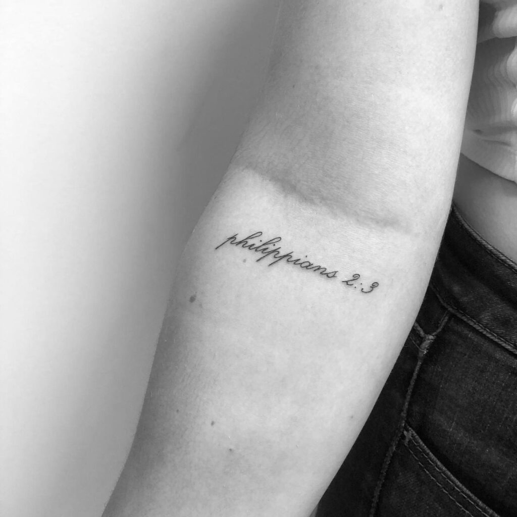 Philippians 2:3 Forearm Tattoo Tattoo Design