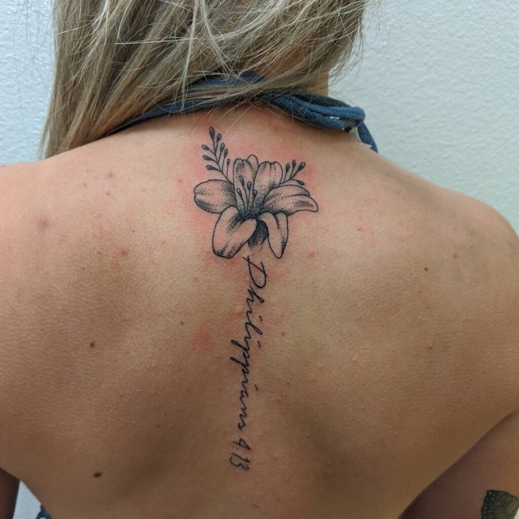 Philippians 4:13 Floral Back Tattoo Tattoo Design