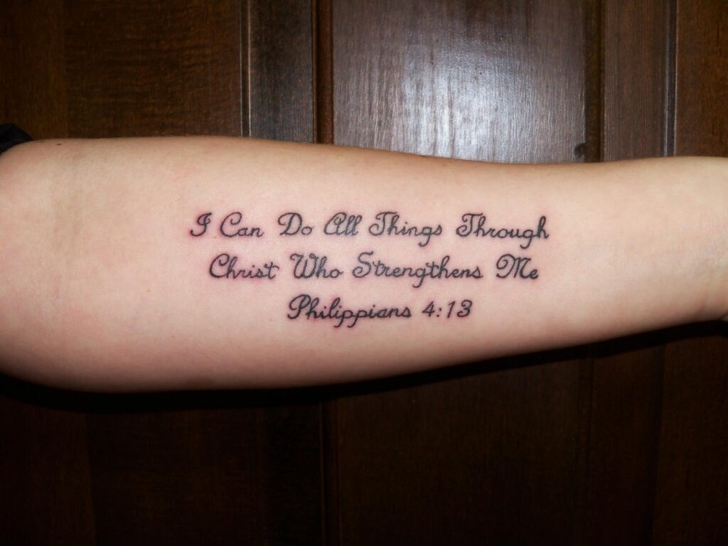 Philippians 4:13 Forearm Tattoo Tattoo Design
