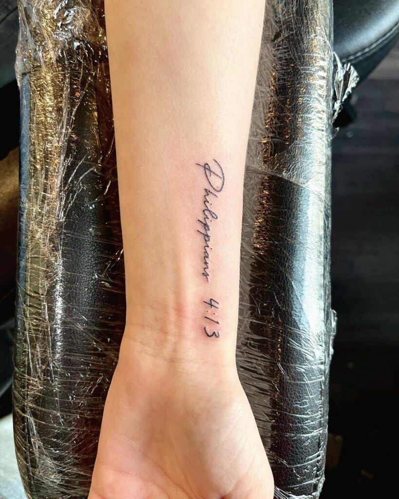Philippians 4:13 Wrist Tattoo Tattoo Design