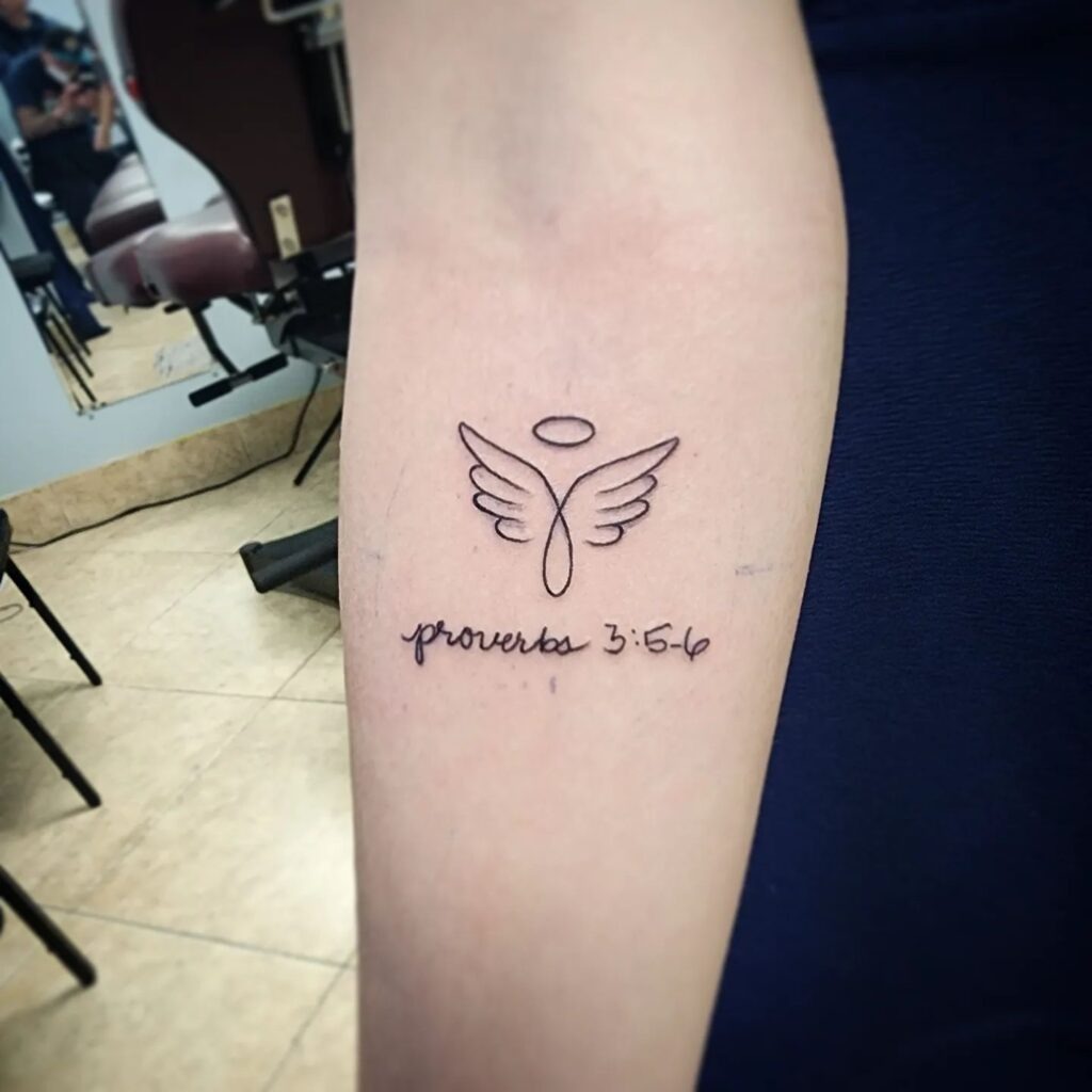 Proverbs 3:5-6 Angel Wings Tattoo Tattoo Design