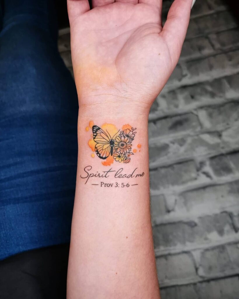 Proverbs 3:5-6 Butterfly Tattoo Tattoo Design