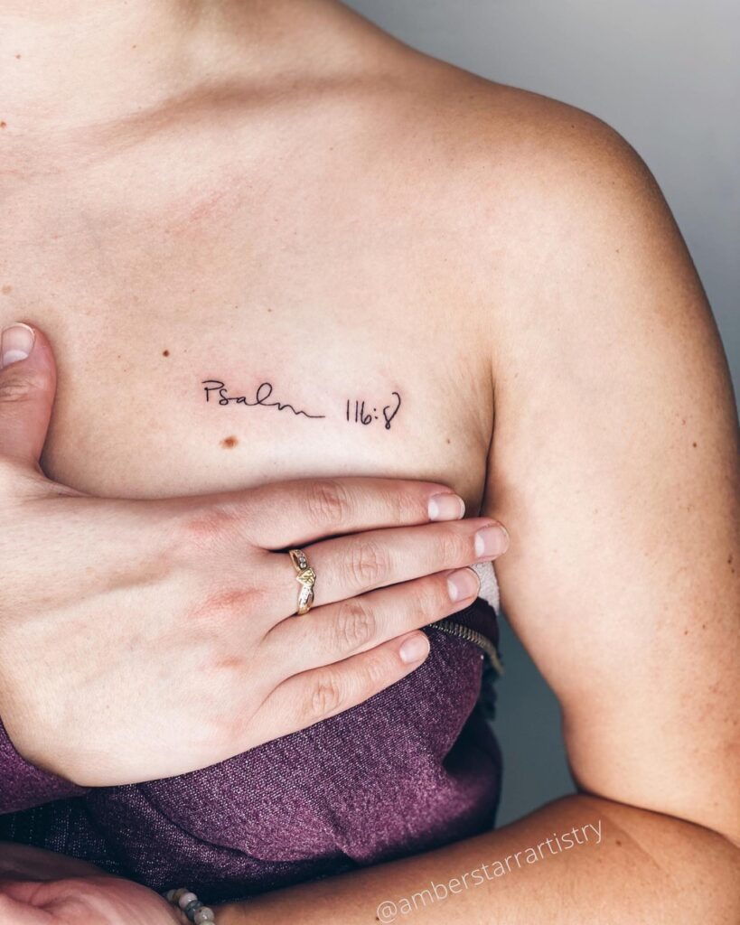 Psalm 116:8 Chest Tattoo Tattoo Design