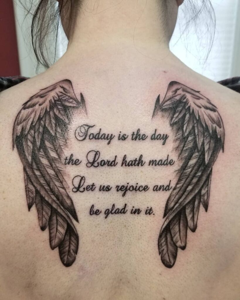 Psalm 118:24 Angel Wings Tattoo Tattoo Design