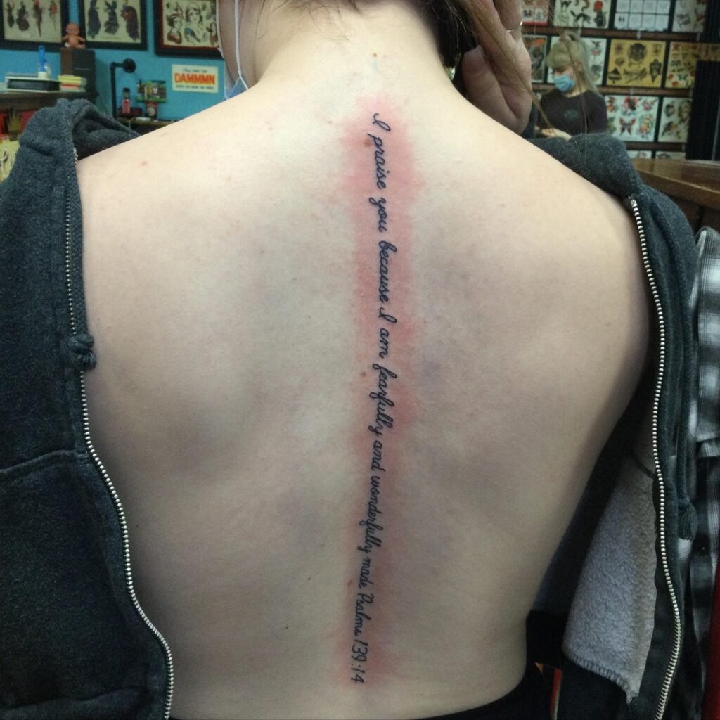 Psalm 139:14 Spine Tattoo Tattoo Design