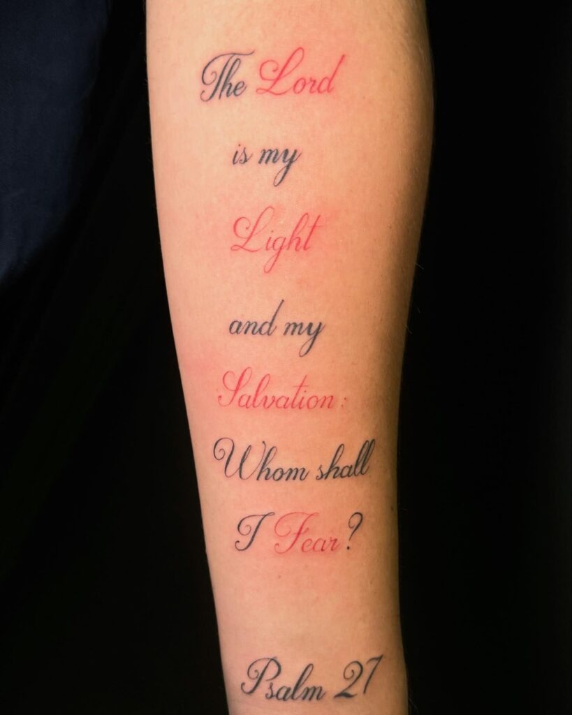 Psalm 27 Forearm Tattoo Tattoo Design