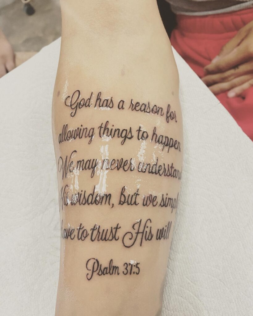 Psalm 37:5 Arm Tattoo Tattoo Design