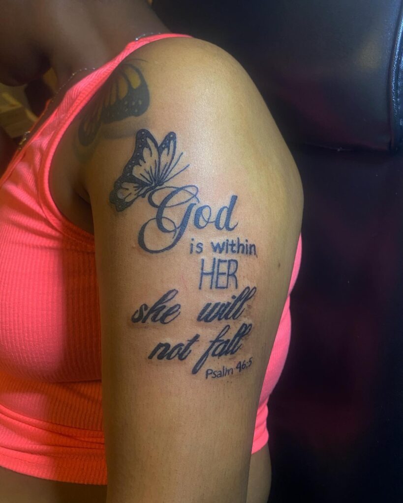 Psalm 46:5 Butterfly Tattoo Tattoo Design