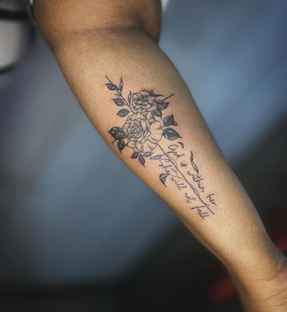 Psalm 46:5 Floral Tattoo Tattoo Design
