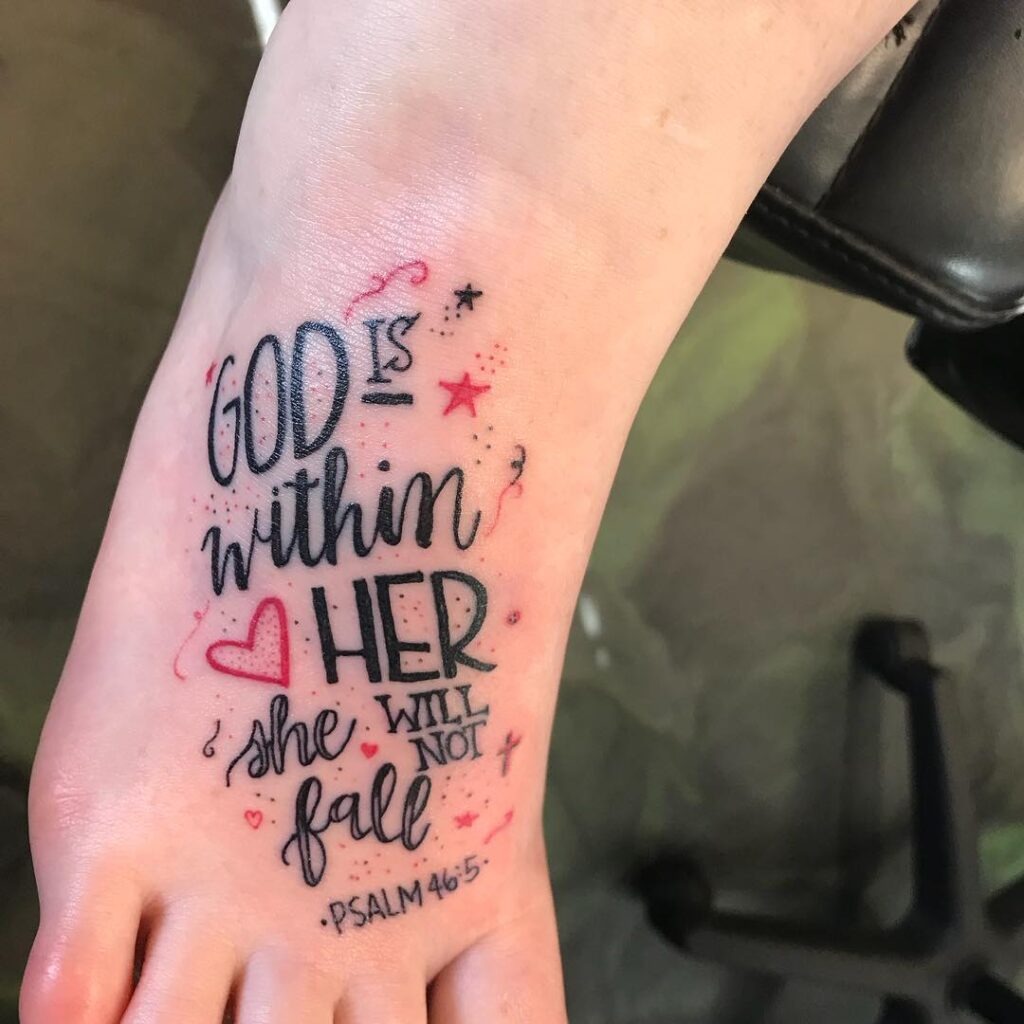Psalm 46:5 Foot Tattoo Tattoo Design