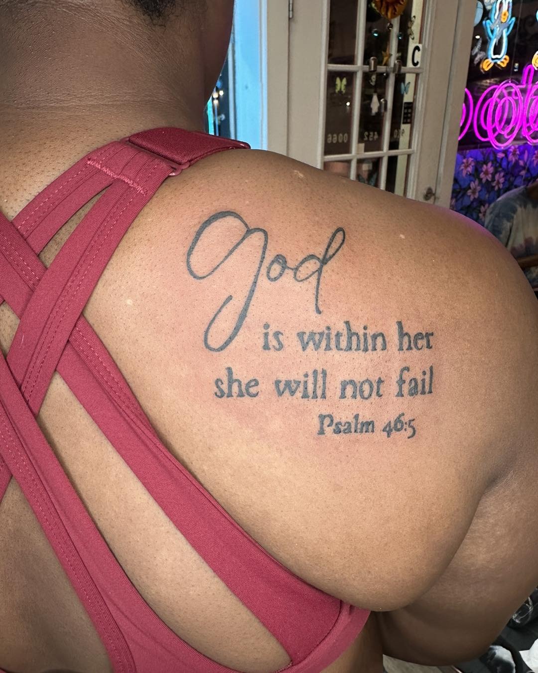 Psalm 46:5 Shoulder Tattoo Tattoo Design