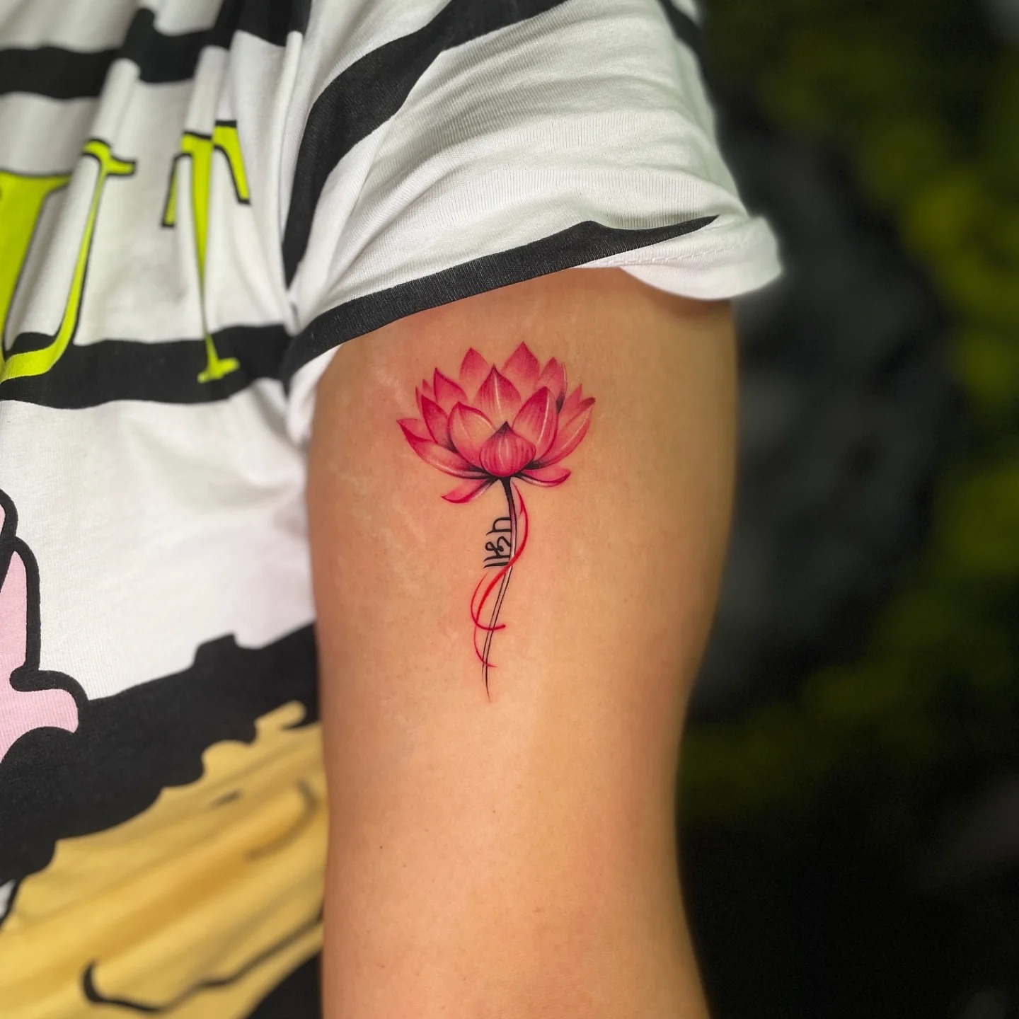 Fine Line Nature Collage Bicep Tattoo Tattoo Design