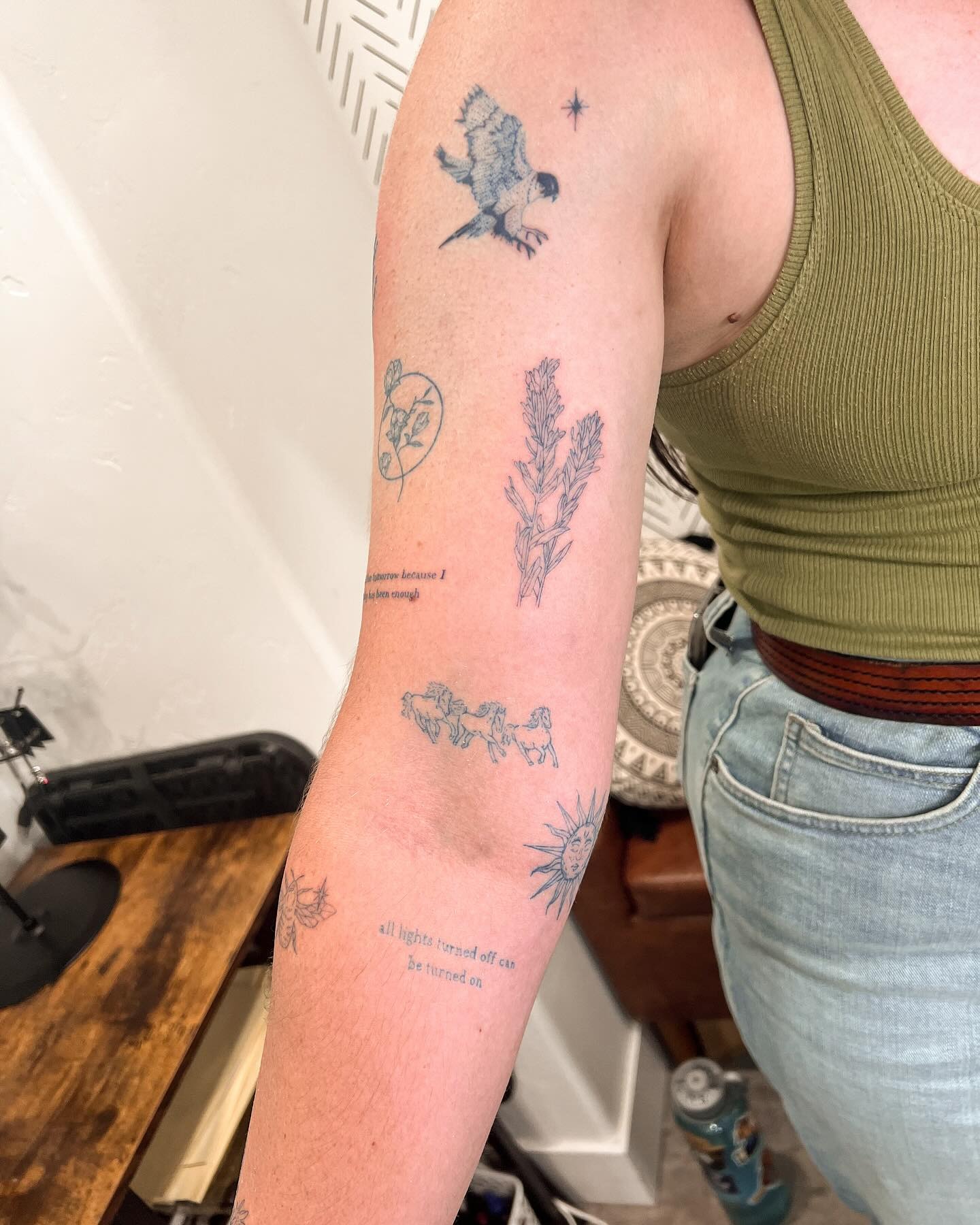 Peony Flower Cluster Bicep Tattoo Tattoo Design