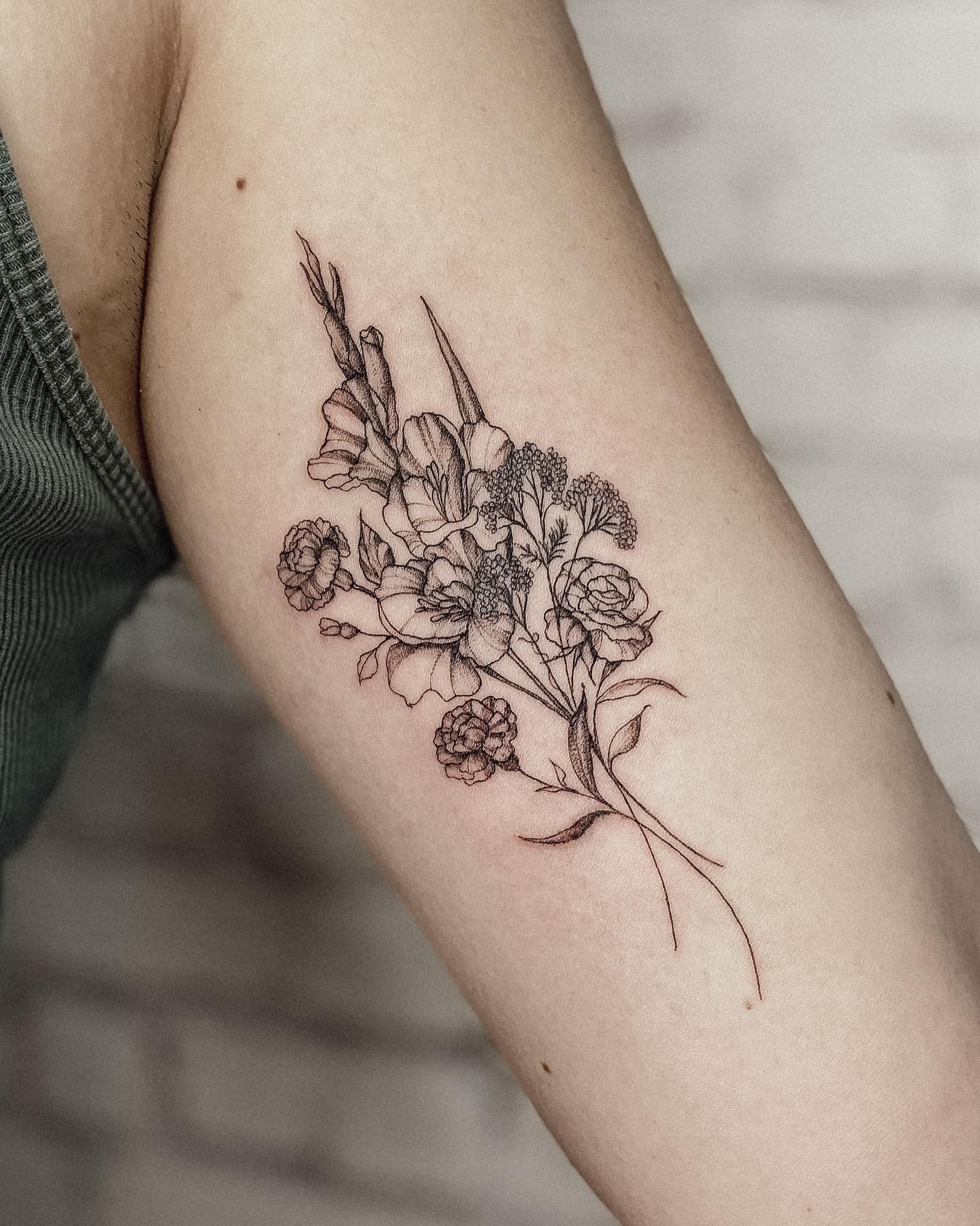 Pink Lotus Flower Bicep Tattoo Tattoo Design