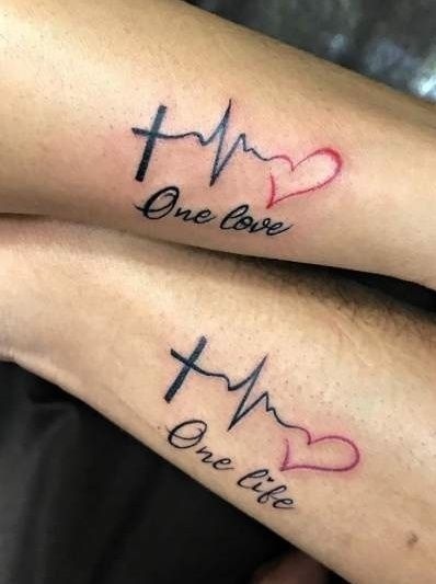 Cross, Heartbeat, and Love Tattoos Tattoo Design