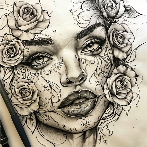 Blossoms of Strength Tattoo Design