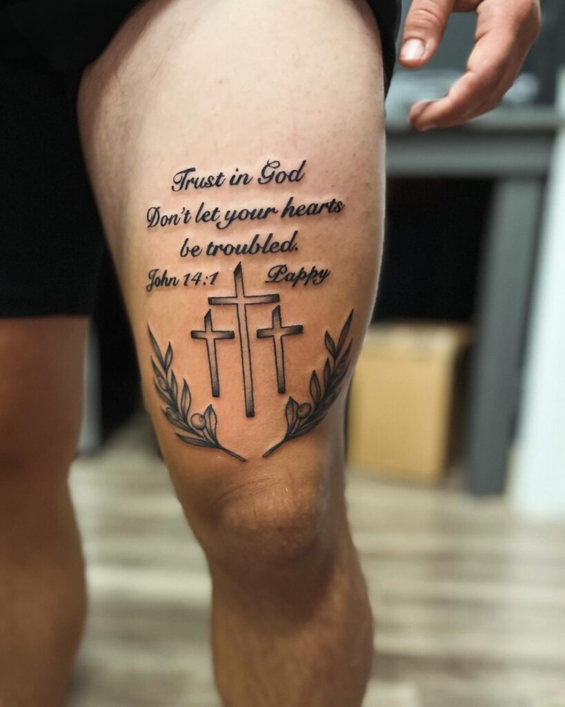 Crucified Jesus with Nail Symbol Tattoo Tattoo Design