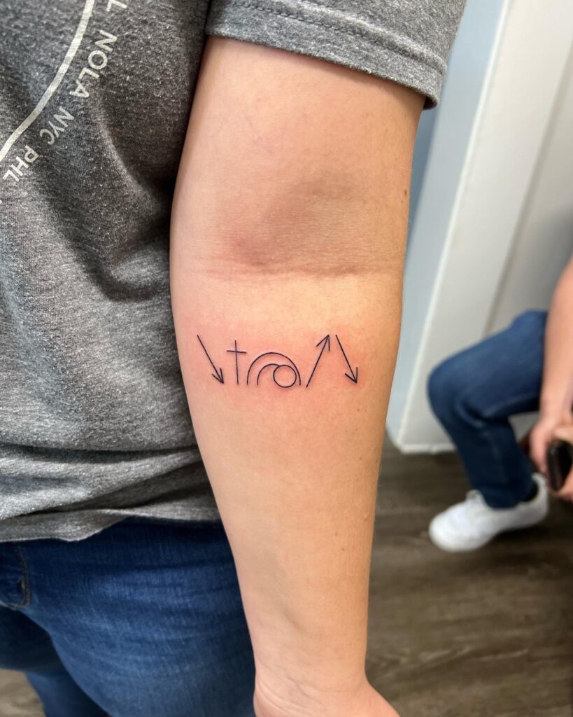 Minimalist Saint Michael Tattoo on Forearm Tattoo Design