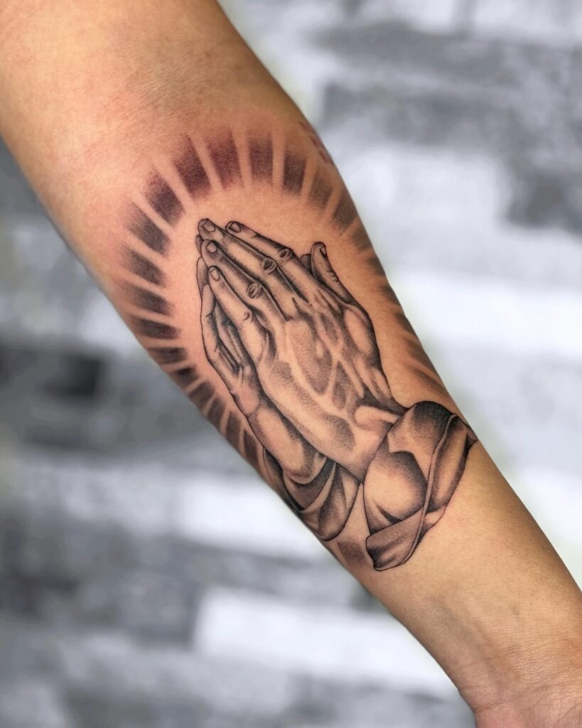 Prayer of Gratitude with Dove of Peace Tattoo Tattoo Design