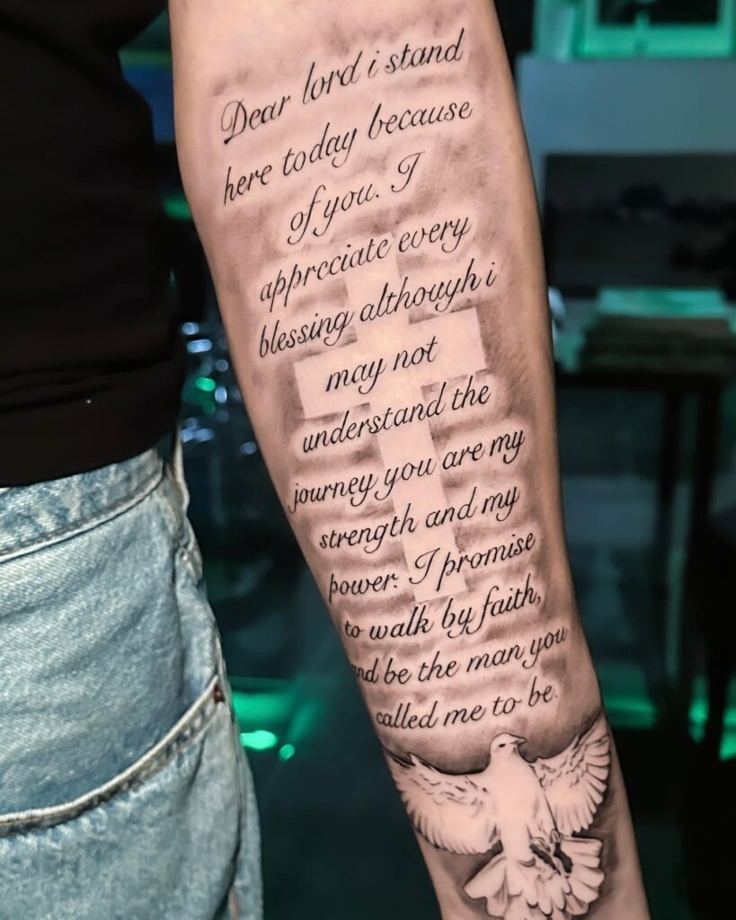 Sword of the Spirit Tattoo with Hebrews 4:12-13 Tattoo Design