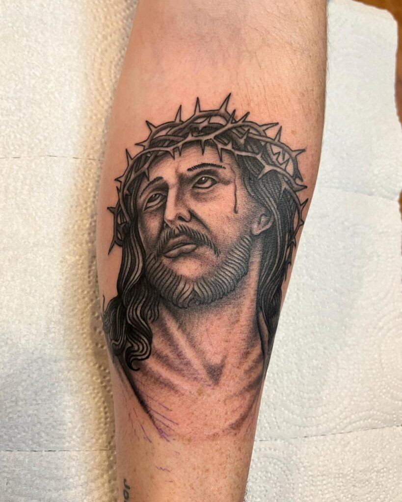 Three Crosses with Scripture Tattoo Tattoo Design