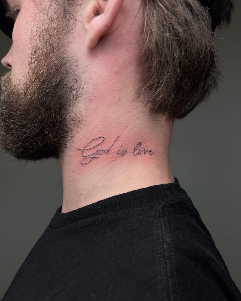 “Through Christ” Script Tattoo Tattoo Design