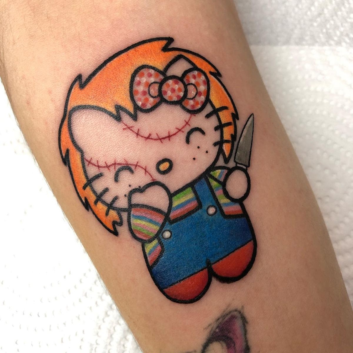 Chucky with Toy Blocks Tattoo Design