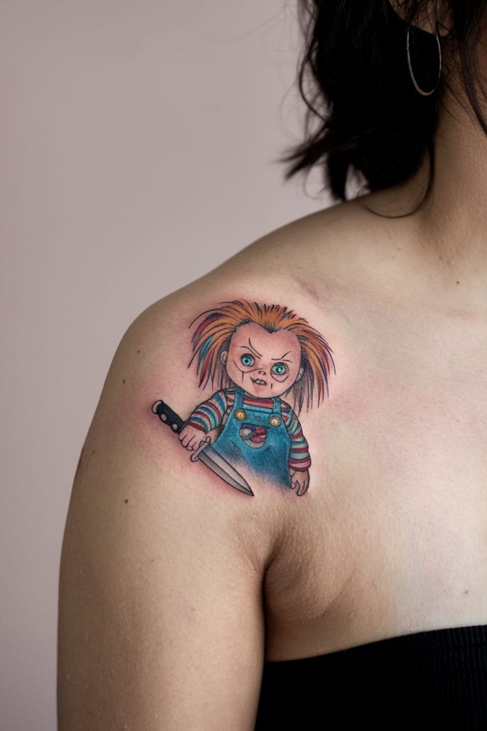 Watercolor Cleaver Chucky Tattoo Design