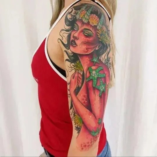 Art Nouveau Goddess: A Tribute to Classic Femininity Tattoo Design