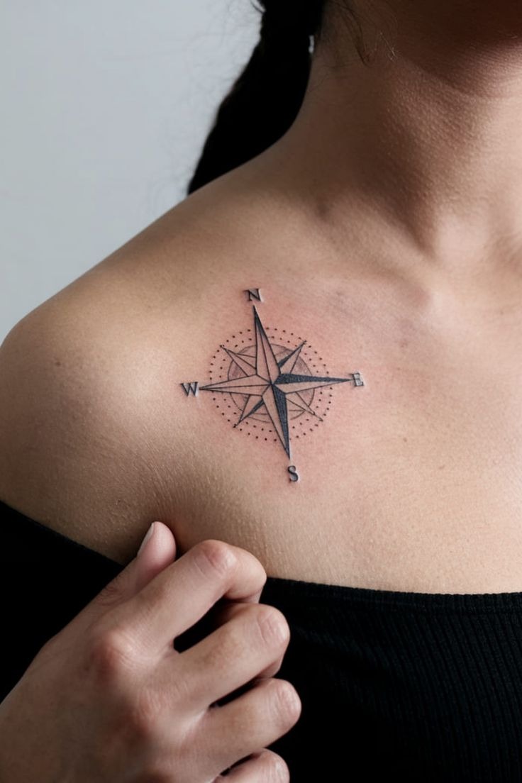 Compass Shoulder Tattoo Tattoo Design