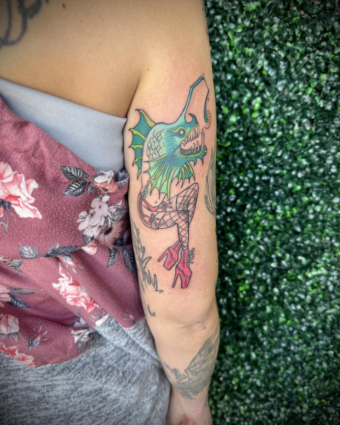 Anglerfish With Fishnet Legs Tattoo Tattoo Design