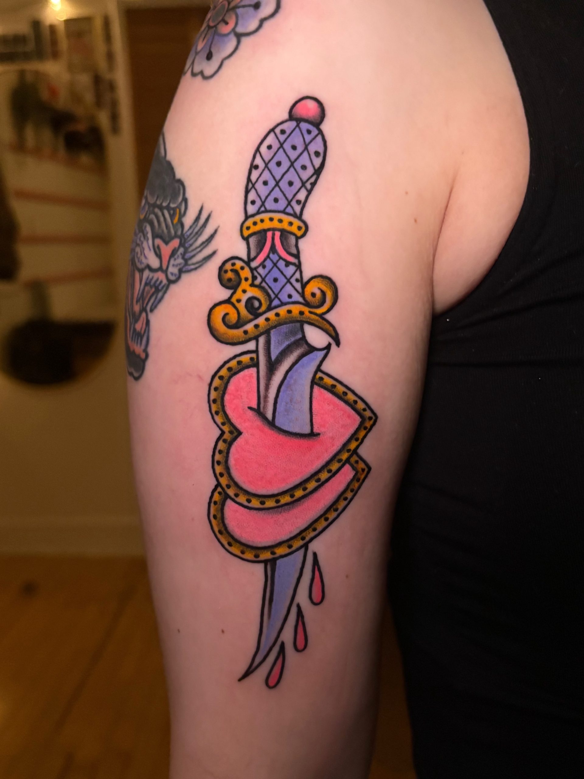Dagger Through Red Heart Tattoo Tattoo Design