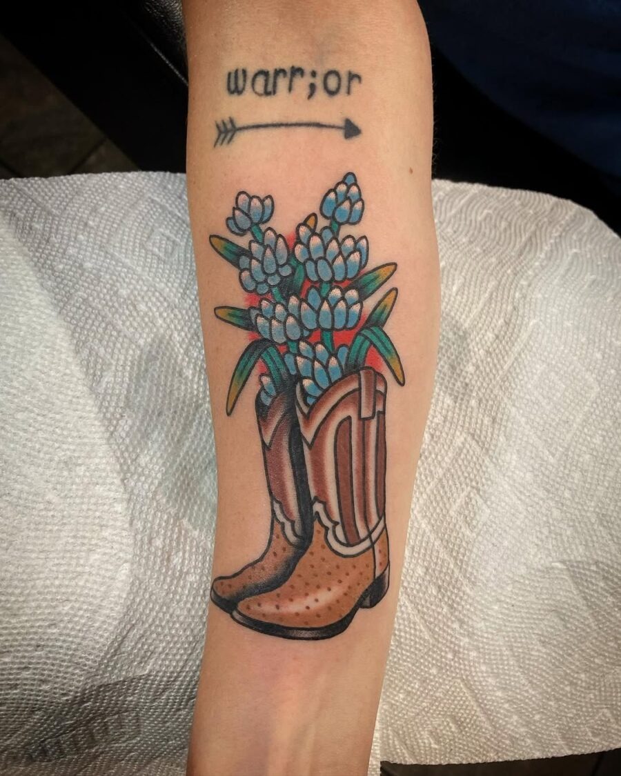 Colorful floral boots tattoo design inspiration Tattoo Design