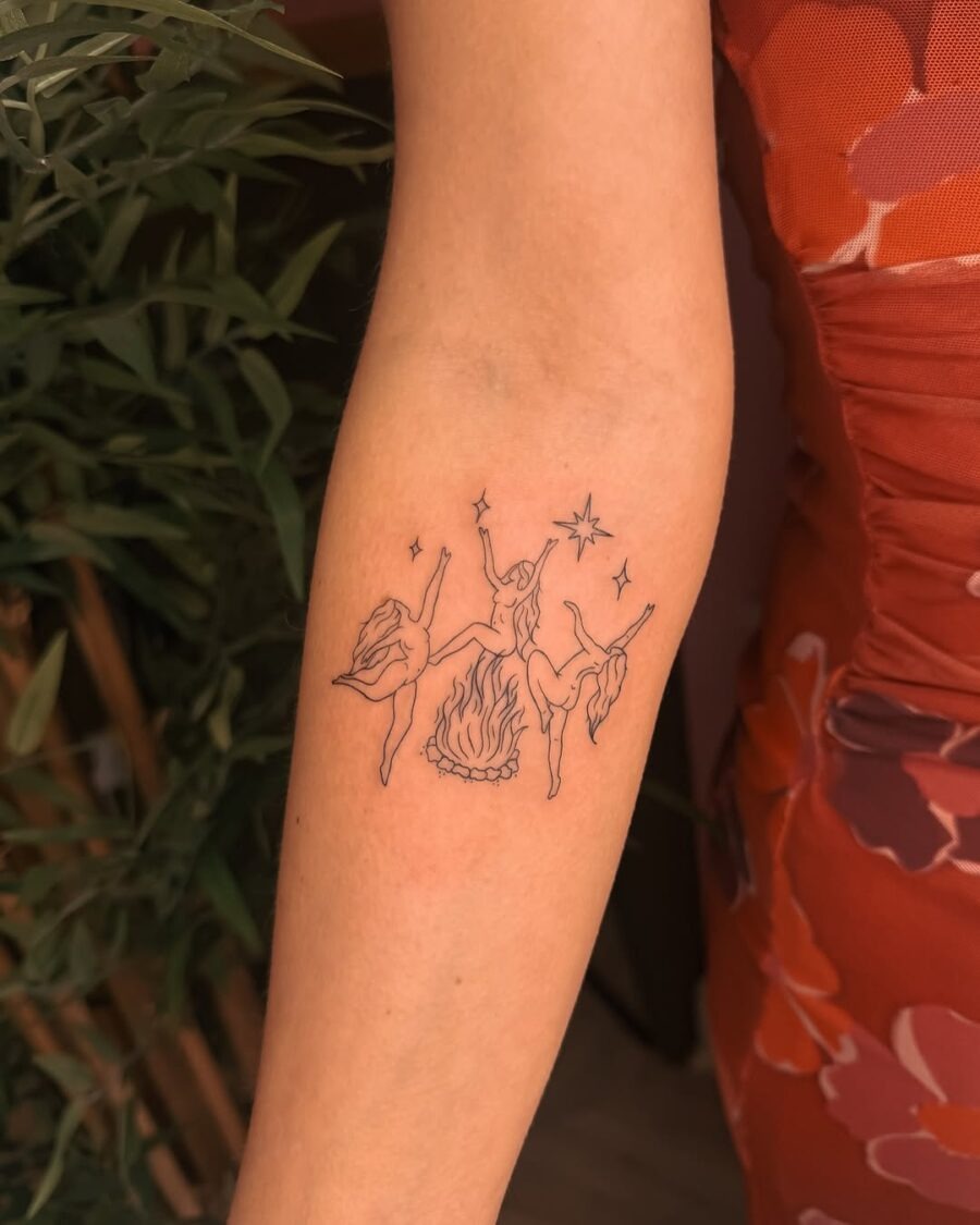 Nature-inspired tattoo with celestial vibes Tattoo Design