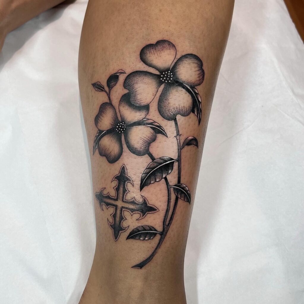 Abstract Crystal Cross Tattoo Design